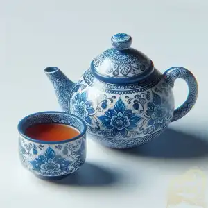 Blue batik teapot 