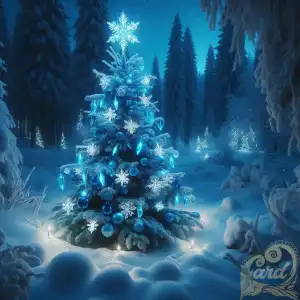 Blue crystal christmas tree