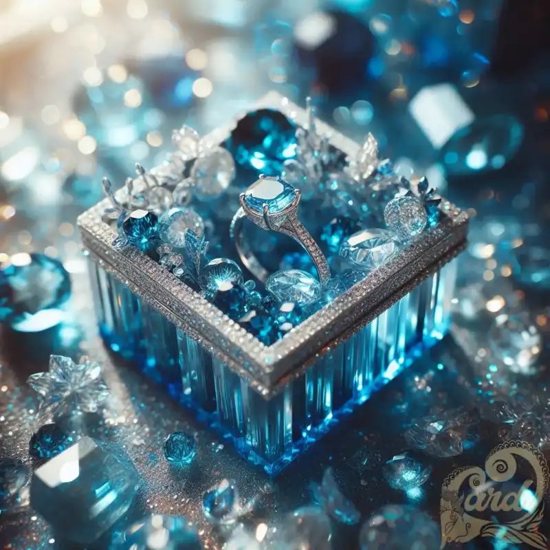 Blue crystal ring