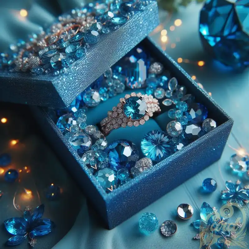 Blue crystal ring