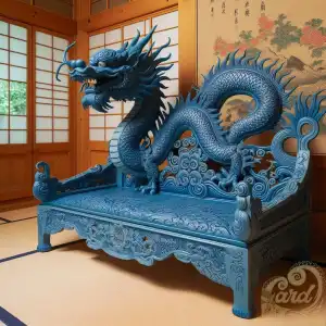 Blue dragon bench