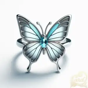 Blue Gem Butterfly Ring