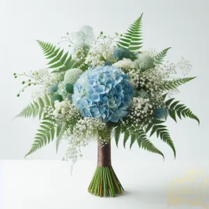 Blue Hydrangea Wedding Bouquet