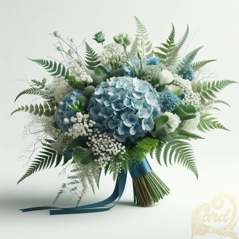Blue Hydrangea Wedding Bouquet