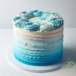 Blue Pastel Layered Cake