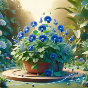 Blue pea flower