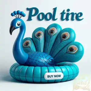 blue peacock pool float