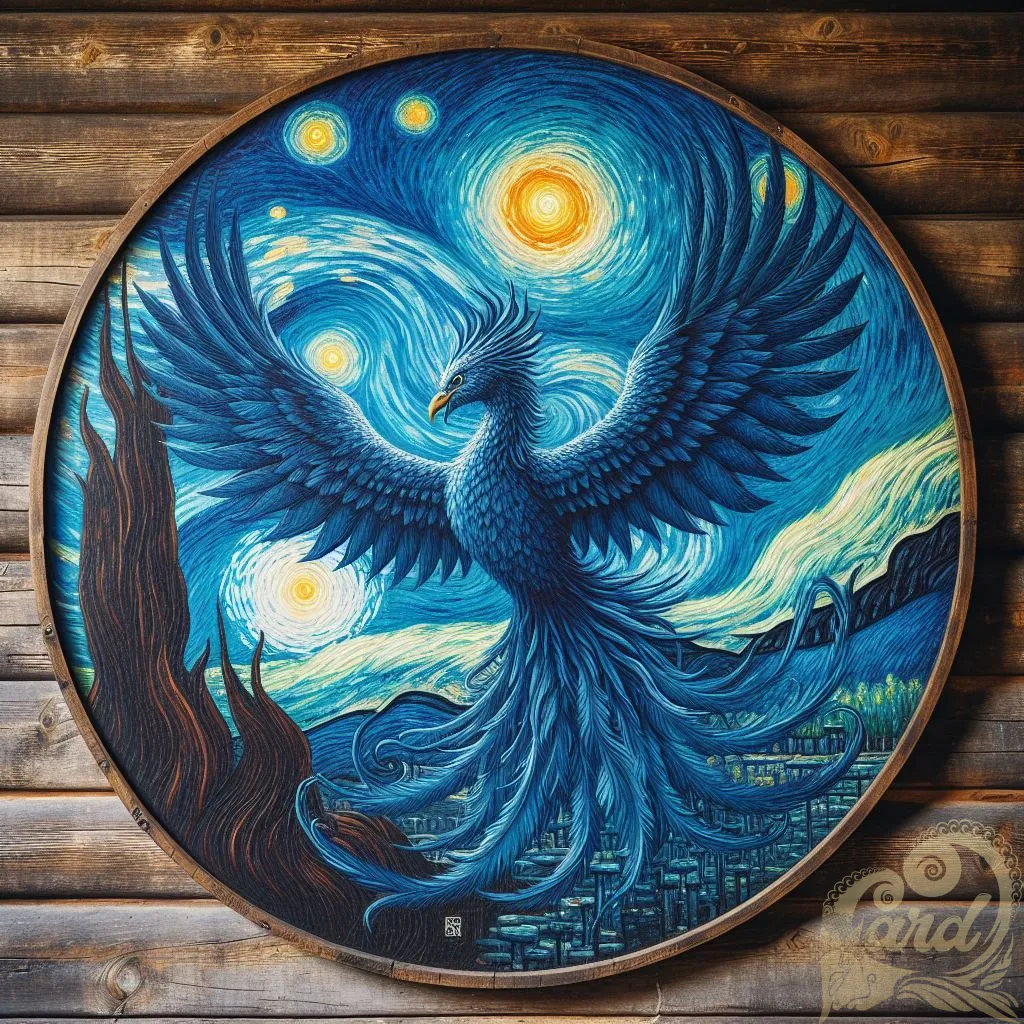 blue phoenix painting