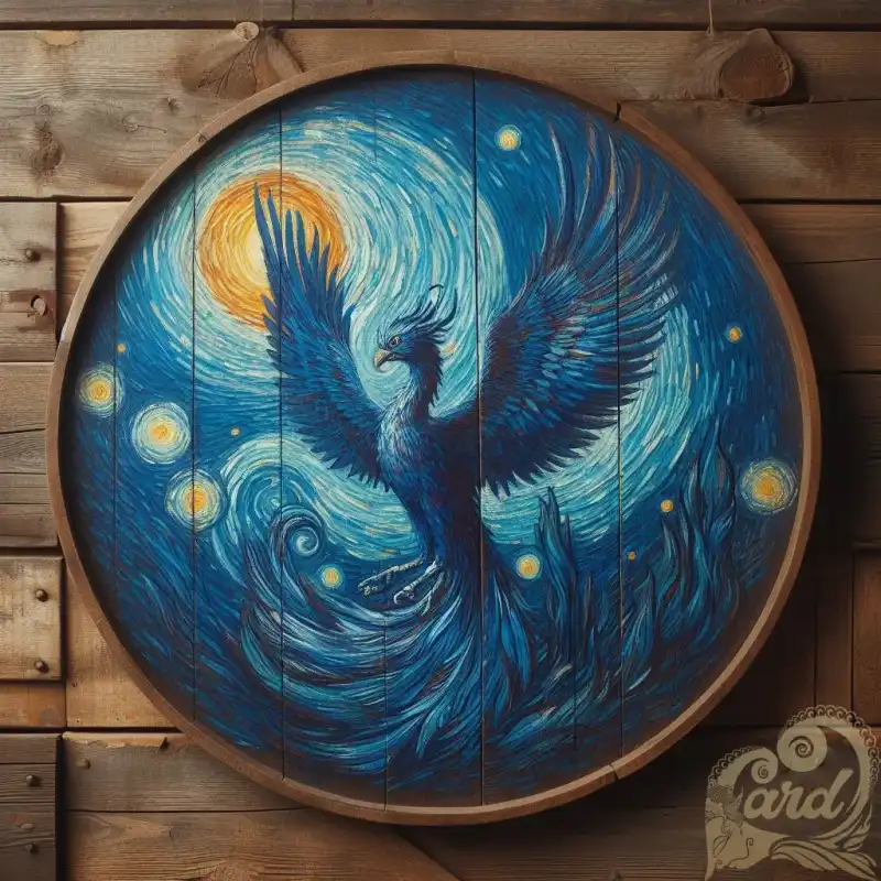 blue phoenix painting