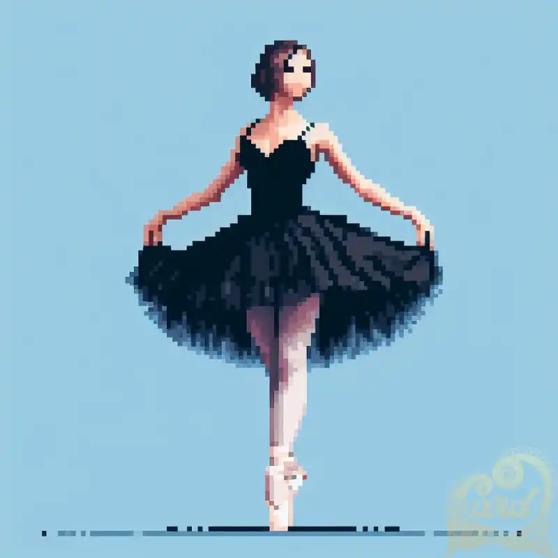blue pixelated ballerina