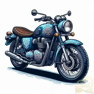 blue retro motorcycle