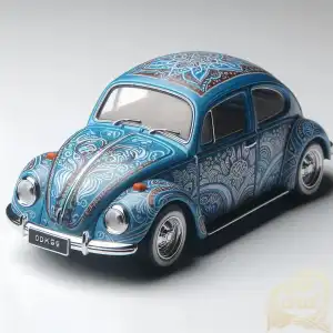 blue VW Beetle car