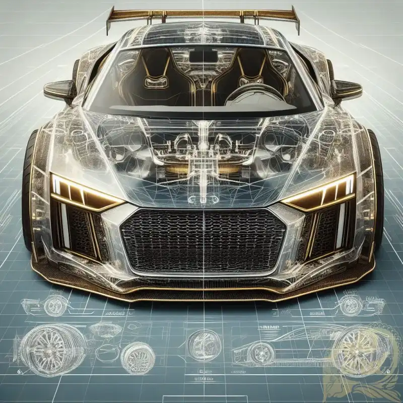 Blueprint of Audi R8