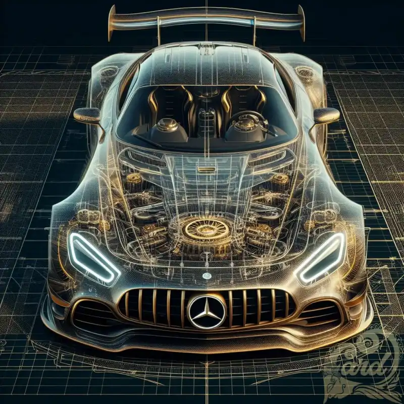 Blueprint of Benz AMG SL