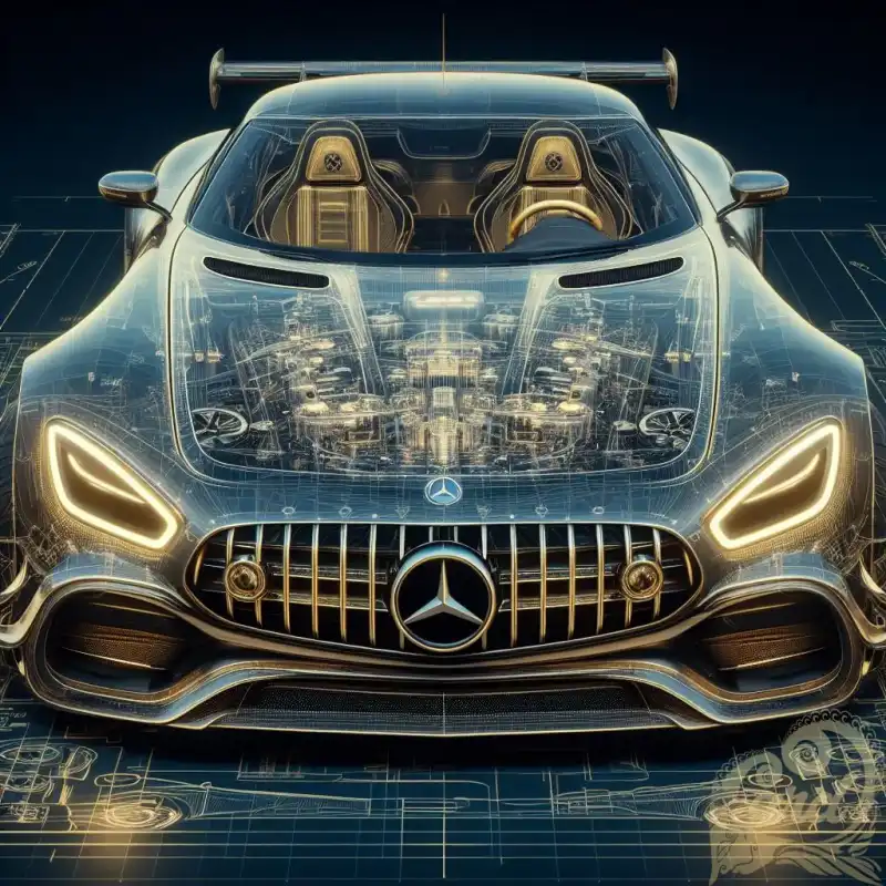 Blueprint of Benz AMG SL
