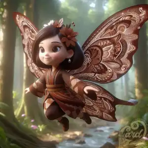 Brown butterfly girl