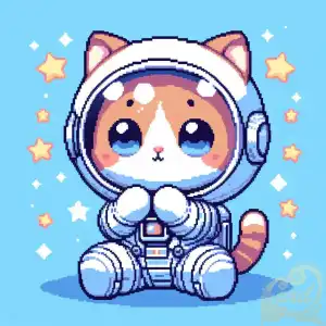 brown cat astronaut