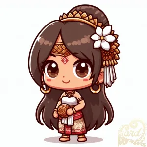 Cartoon Bali Maiden