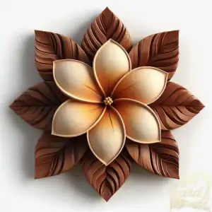 Carving of frangipani flowers 