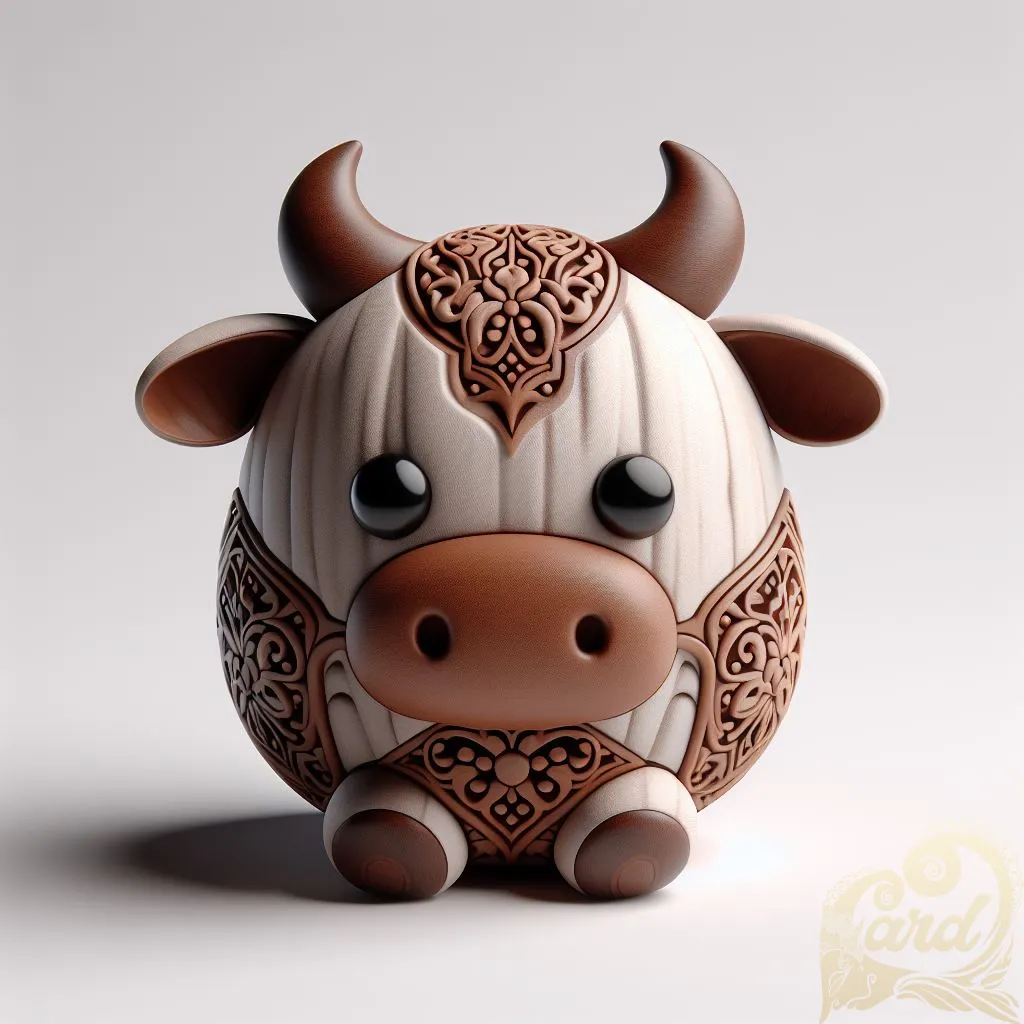 carving wood batik cow 
