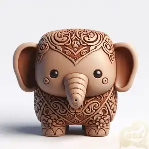carving wood batik elephant