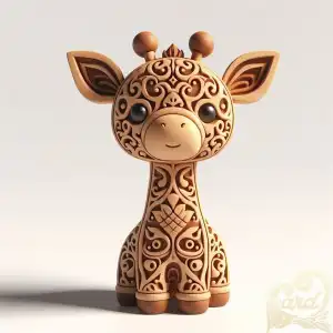 carving wood batik giraffe