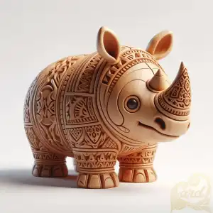 carving wood batik rhinoceros