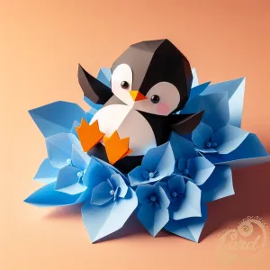 Charming Origami Penguin Bloom