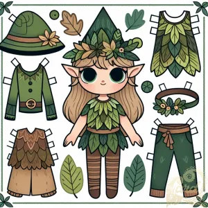 Chibi Elf Forest Paper Doll