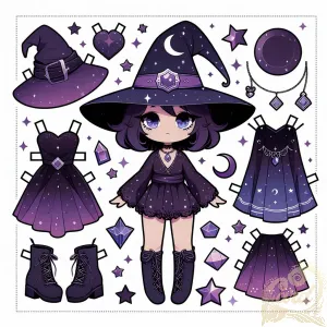 Chibi Witch Paper Doll
