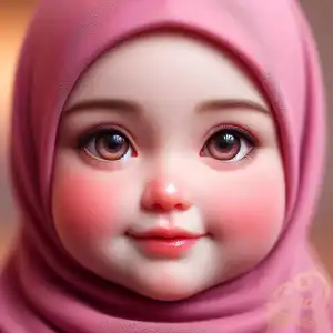 chubby girl pink hijab
