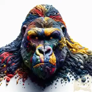 Colorful Silverback Gorilla