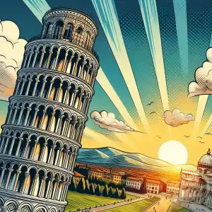 Comic leaning tower of pisa