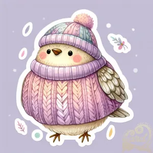 Cozy Winter Bird Art