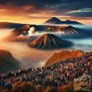 Crowded Visitor Mount Bromo