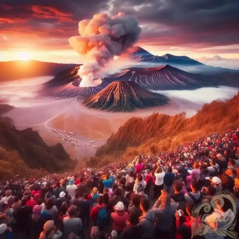 Crowded Visitor Mount Bromo