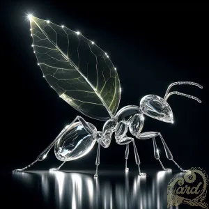 Crystal Ant Carrying Leaf