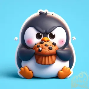 Cupcake-Loving Penguin Toy
