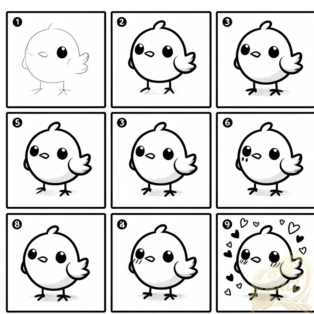 Cute Bird Drawing Guide