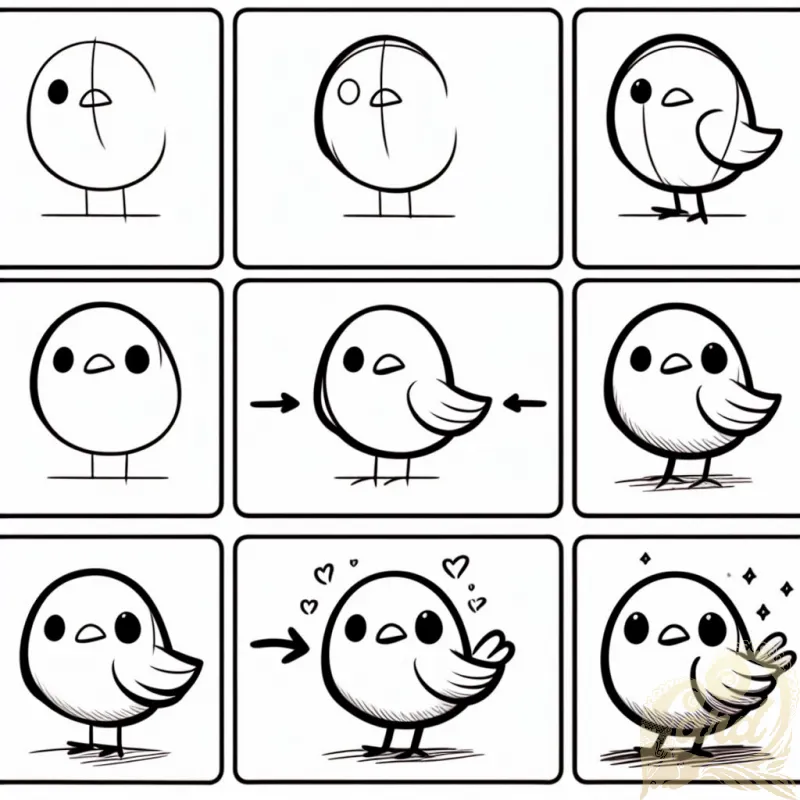 Cute Bird Drawing Guide
