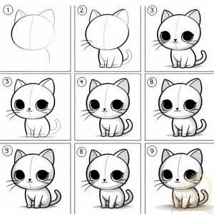 Cute Cat Drawing Guide