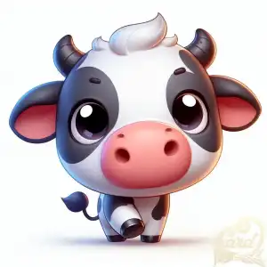 cute cow caricature