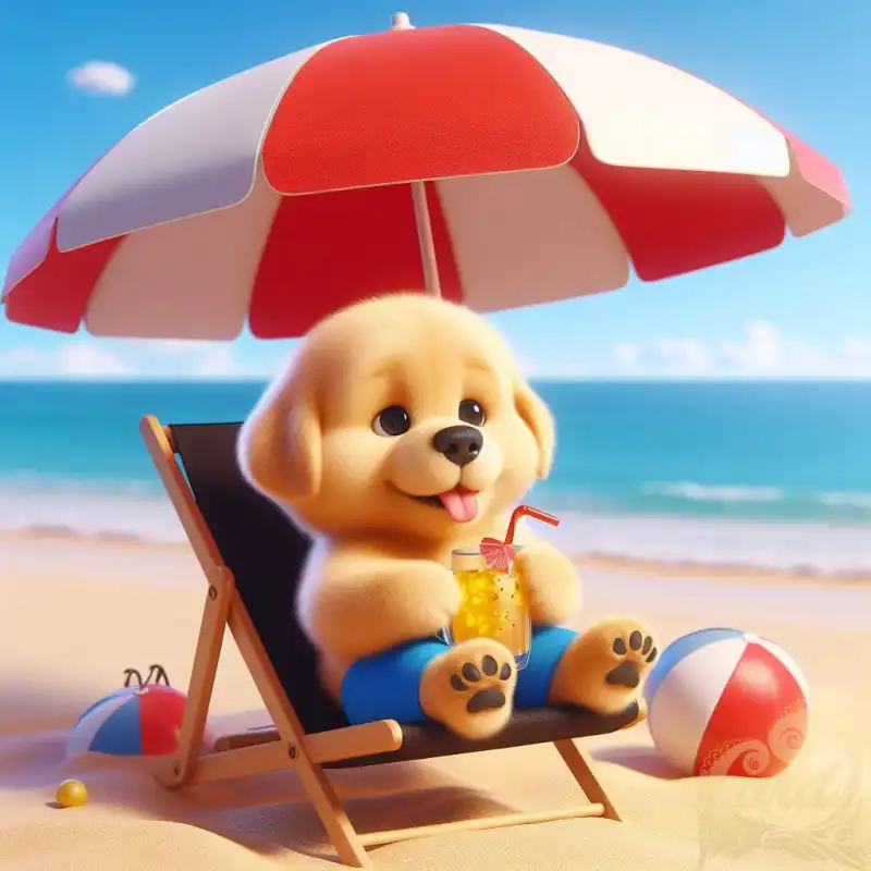 cute dog on the beach