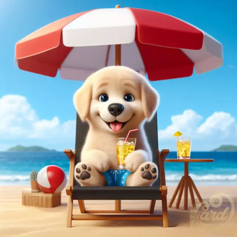 cute dog on the beach