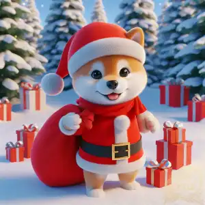 Cute dog Santa Claus