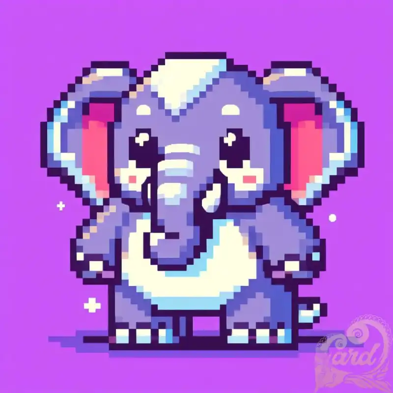 Cute Elephant on Pixel