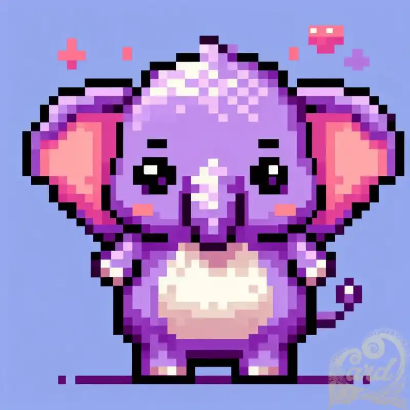 Cute Elephant on Pixel