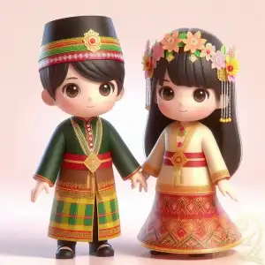 Cute Kalimantan Wedding Couple