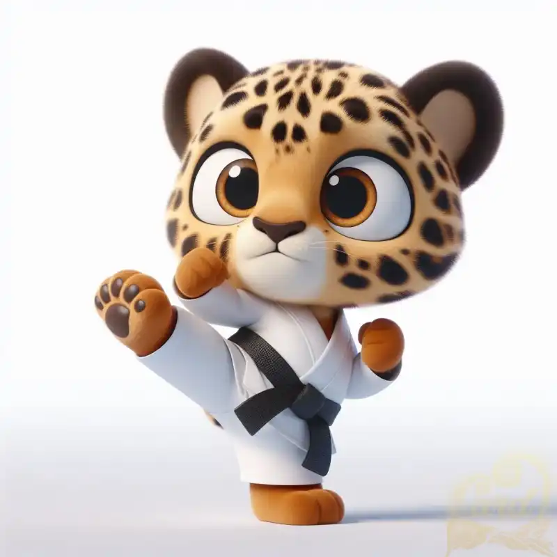 cute leopard karate