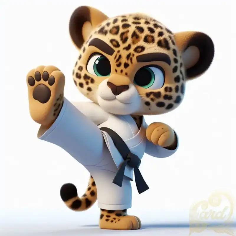cute leopard karate